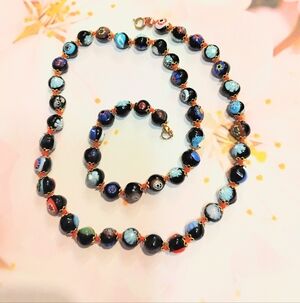Vintage Murano Venetian Italian Glass Millefiori Bead Necklace